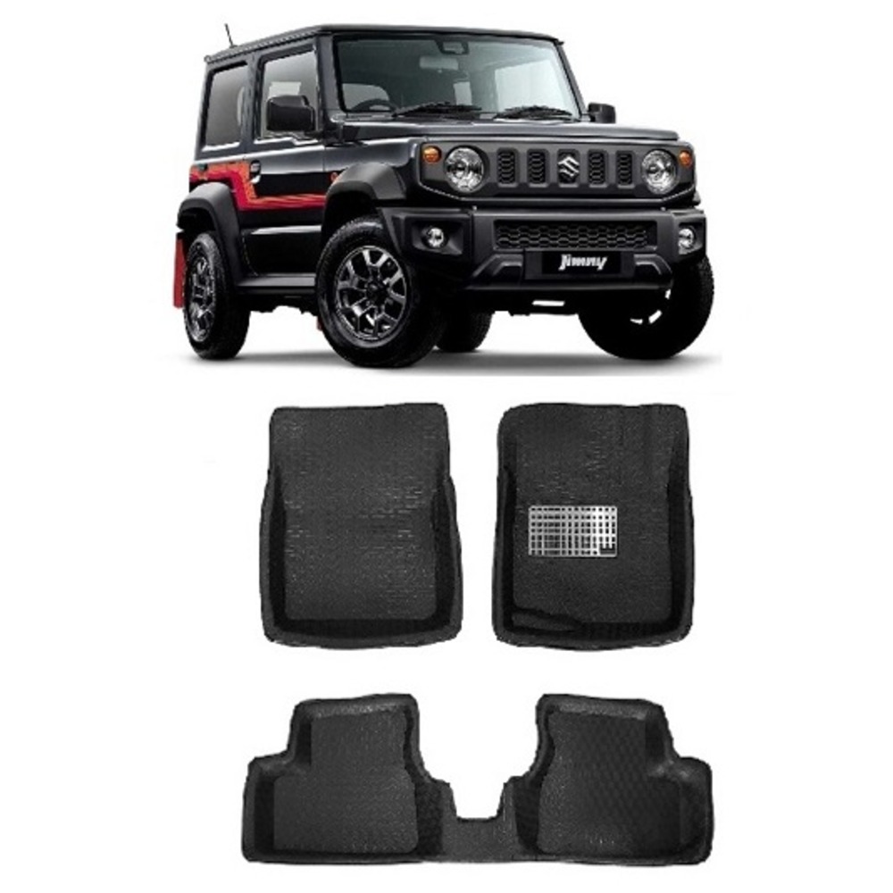 4.5D Car Floor Foot Tray Mats for Jimny  - Black